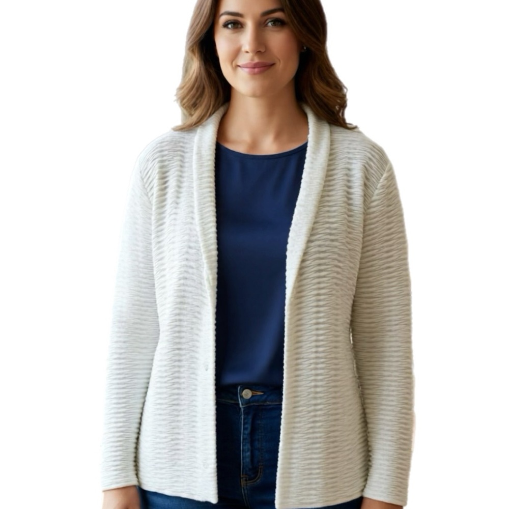 Emporio Armani Cream Open-Front Blazer